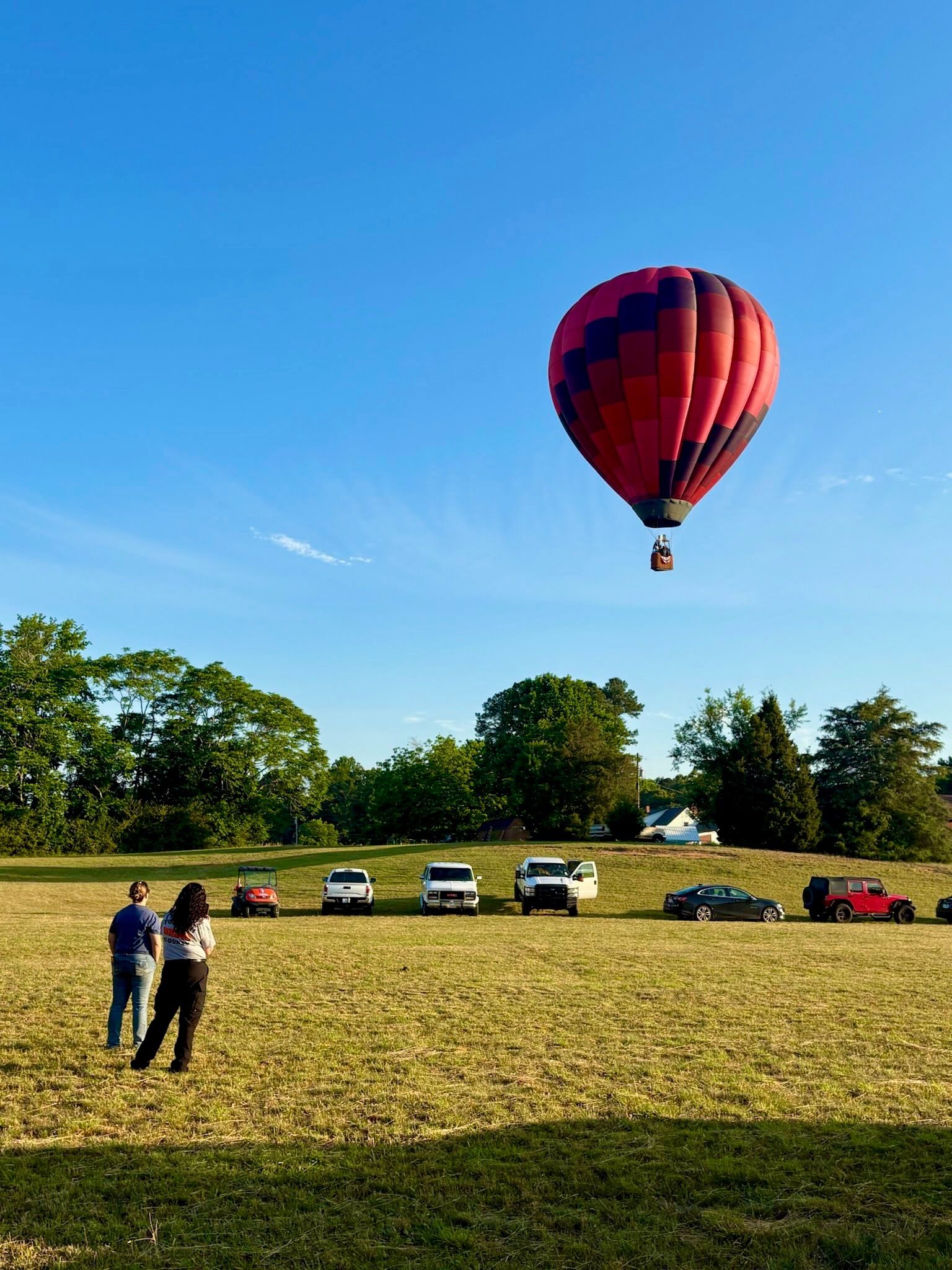 Balloon launch site with guests watching