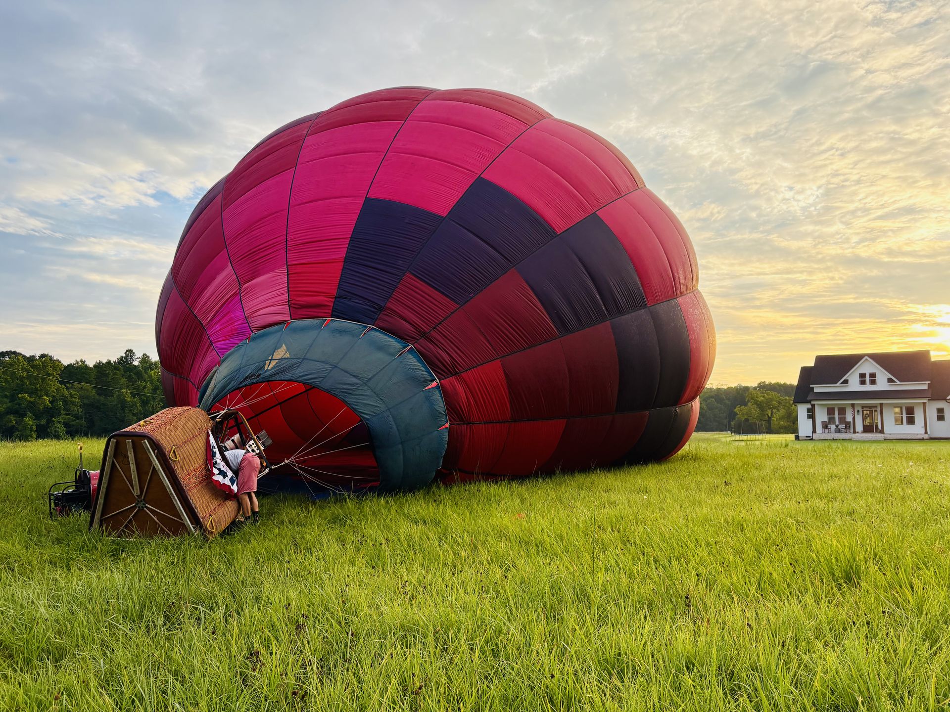 Balloon being laid out for inflation